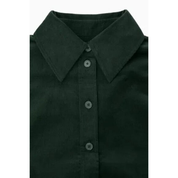 💕COS💕 Corduroy Midi Shirt Dress ~ Green US 6 - Picture 7 of 15